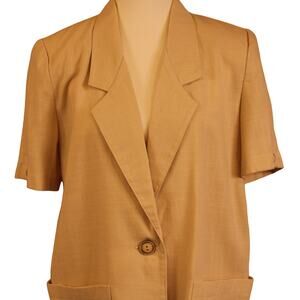 VTG Sag Harbor Short Sleeve Single Button Blazer with Shoulder Pads sz 10P